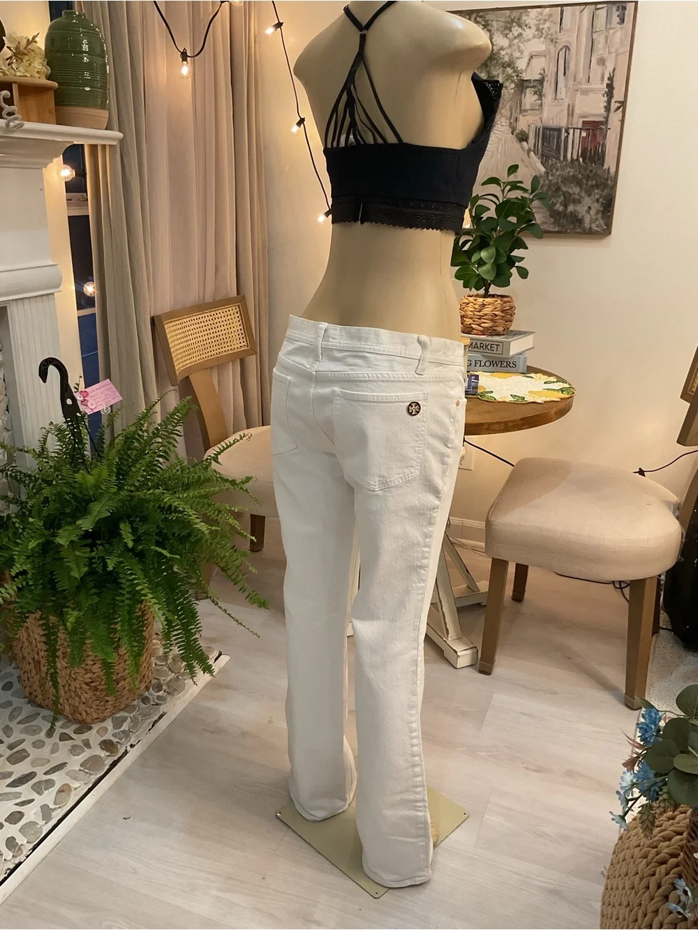 Tory Burch White Wide-Leg Jeans